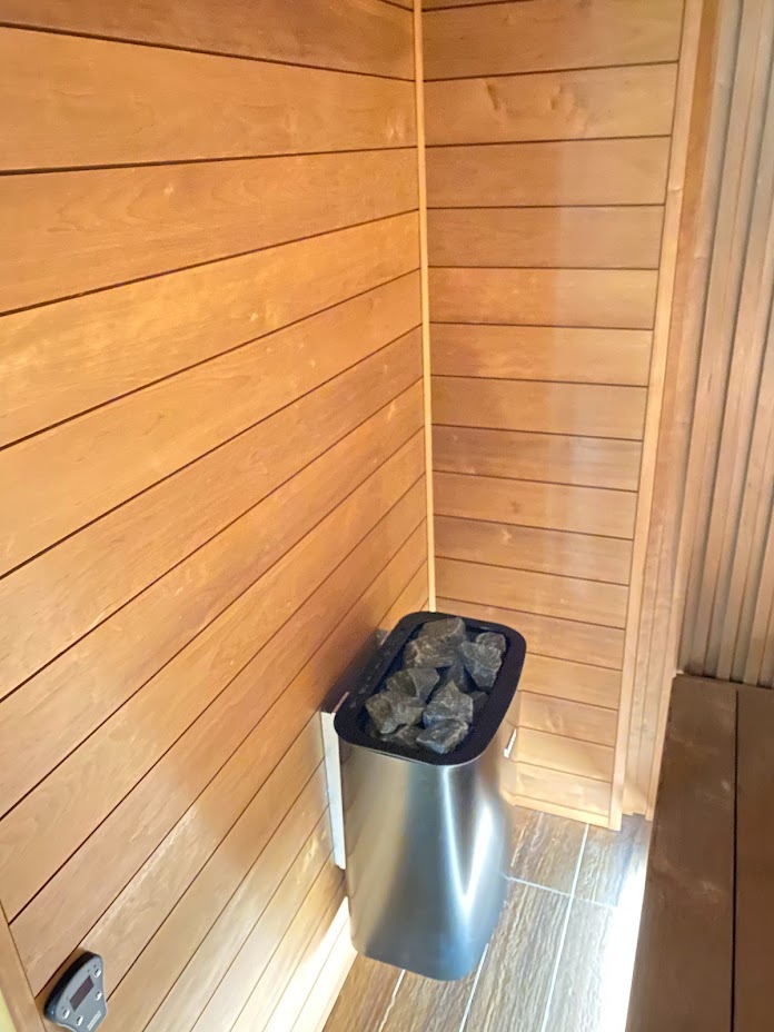 Sauna interior seating detail